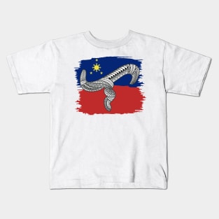 Philippine Flag Tribal line Art / Baybayin word LA Kids T-Shirt